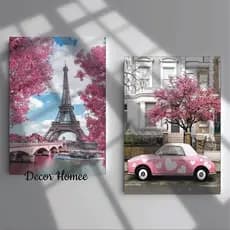Kit Quadros Decorativos Tema Torre Eiffel – Paris | Sala Quarto Escritório Parede