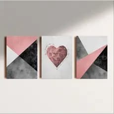 QUADROS DECORATIVOS TEMA AMOR ROSA