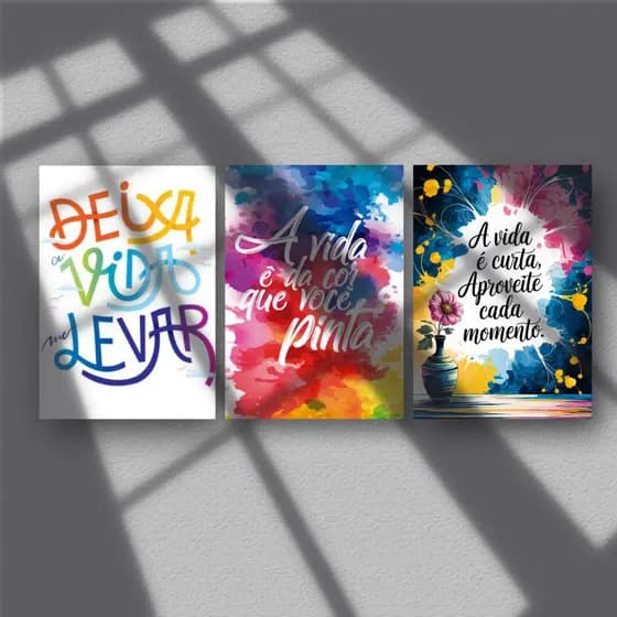 QUADROS DECORATIVOS TEMA DEIXA A VIDA ME LEVAR