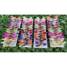 96 Passarinhos 7,5cm Artificiais Pena Natural Coloridos Jardim Festas Decoração