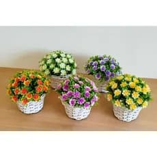 Vaso De Flor Artificial Decorativa Arranjo De Mesa Vime Falso