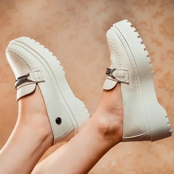 Sapato Mocassim Oxford Feminino Tratorado Sola Robusta