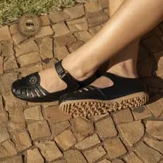 Sandália Sapatilha Feminina Lançamento Verão Ultra Leve Em Couro Legitimo Confortável