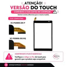 Touch Tela de toque Vidro Para Tablet M8 Com Numeração Flat XC-0800-205 P XC-0800-205 RQ