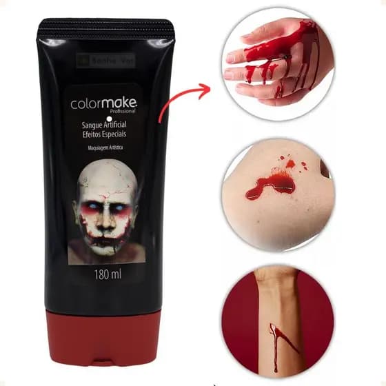 Sangue Falso Artificial Comestível Para Maquiagem Artística Halloween 15ml