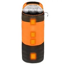 Walmeck aquecido saco de dormir com saco de armazenamento ao ar livre inverno quente para acampamento, caminhada, viagem