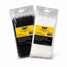 Kit 100 Abraçadeiras de Nylon Branca/Preta Enforca Gato Fita Tipo Hellerman TNT