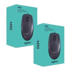 Kit 2 Mouse com fio USB Logitech M90 Preto 1000dpi Novo Lacrado
