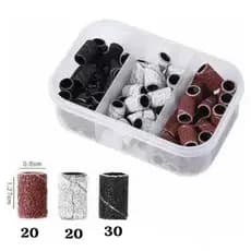 Kit Lixa Refil Para Broca + Mandrill 3 Em 1  Kit Caixa Refil com 70 Lixas para Unhas para Lixadeiras Elétricas Diversas