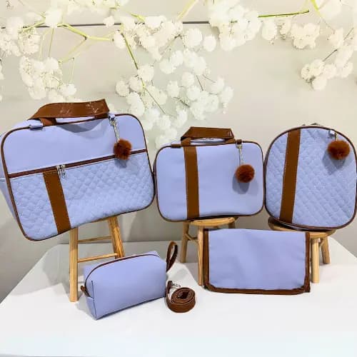 Kit 5 peças com Bolsa Maternidade Ampla e Necesserie