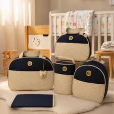 Bolsa Luxo Bebê kit para Maternidade Trocador Mochila e Porta Mamadeira