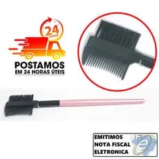 Pincel Pente Escova Sobrancelhas Cilios Rosa