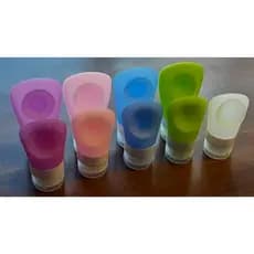 Kit 4 Frasco De Cosmetico 60ml 38ml Silicone Para Viagem Portatil Shampoo Creme Loçao Sabonete