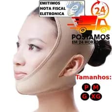 Cinta Faixa Facial Modela Modeladora Tira Papada Afina Rosto Máscara Cirúrgica Lifting Lipo