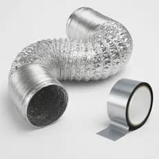Duto Flexivel 150mm 2,5 Metros Aluminio + Fita Aluminizada Ventilação Exaustor Coifa Estufa Grow