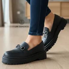 Sapato Oxford Feminino Plataforma Mocassim Casual Confortável Moda Elegante Estilo Moderno Dia a Dia