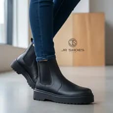 Coturno Chelsea Feminino Plataforma Tratorado Elástico Bota Blogueira Moderna Confortável Moda Inverno