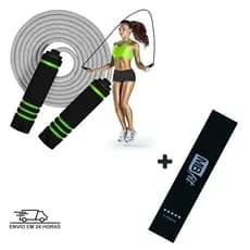 1 Corda De Pular Profissional Ajustável MBFit 1 Mini Band Fita Elástica Ginástica Exercícios Treino