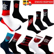 Meia Flamengo Esportiva Time  Corrida Academia Produto Oficial Licenciado