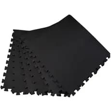 Kit 4 Tatames Tapetes 50x50x4cm 40mm Preto Antiderrapante Linha Premium com Bordas de Acabamento