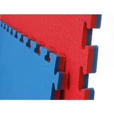 Tatame Tapete EVA Dupla Face 50x50x2cm 20mm Azul e Vermelho Bicolor Unidade