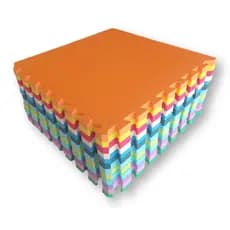 Kit 5 Tatames Tapetes EVA 50x50x1cm 10mm Infantil Criança Linha Premium com Bordas Acabamento