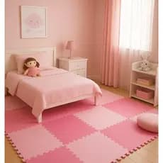 Kit 6 Tatames Tapetes EVA 50x50 10mm Rosa Bebê e Pink Menina Linha Premium com Bordas Acabamento