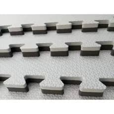 Kit 6 Tatames Tapetes EVA Dupla Face Cinza com Preto 50x50x2cm 20mm Bicolor Linha Premium