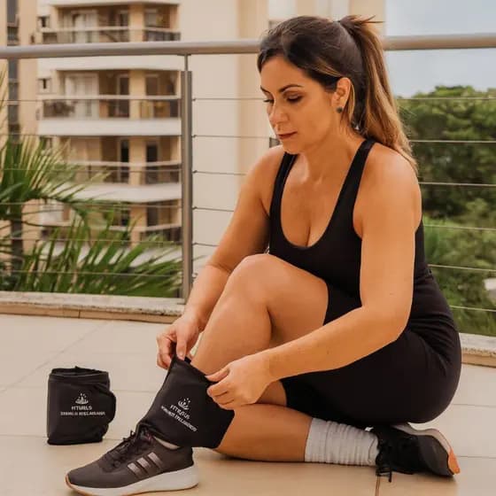 Caneleira de Peso Par Tornozeleira Profissional 2kg Academia Treino Ginastica Exercícios Fitness Lançamento