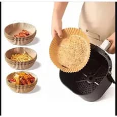 Forro de Papel Descartável Antiaderente Para Airfryer 50 Pçs