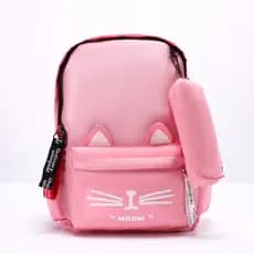 Kit Mochila + Estojo Gato Feminina Impermeável Pra Escola 44cm Volta As Aulas Faculdade