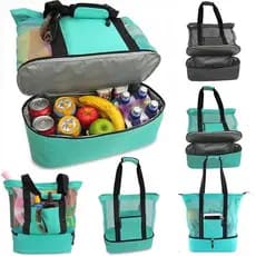 Bolsa Praia Compartimento Térmico Sacola Piquenique Piscina