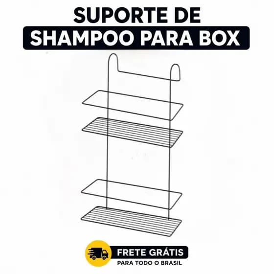 Organizador Porta Shampoo Banheiro Sem Furo Suporte De Pendurar Box. Com instalação fácil e moderna.