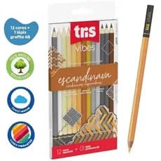 Lapis de Cor Vibes Tons Escandinavos 12 Cores + 1 Lapis 6B - Tris