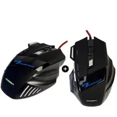 KIT 2 Mouse Gamer Led 3200 Dpi Usb Bom E Barato Black Friday