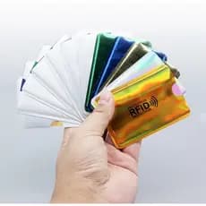 Porta Cartão Carteira com Proteção Bloqueio Anti Rfid de Leitor de Cartão de Banco Identidade Anti Furto
