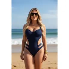 Maiô Modelador Cintura Perfeita Maiô Preto Tiras Neon Moda Verão Feminino Com Bojo