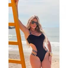 Maiô Neon Tiras Colorido Maiô Estilo Modelador Maiô Biquini Cintura Alta Estilo Gringa Verão Praia