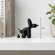 Escultura Cachorro Balão Decorativo Preto 3D 10cm Design Moderno