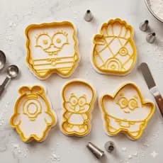 Kit Cortador e Carimbo de Biscoito Bob Esponja Baby - Conjunto com 5 Peças para Confeitaria e Biscuit