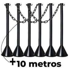6 Pinos Organizador Fila Preto+10 Mt Corrente Elo Peq Preta