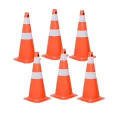 6 CONES 75CM FLEXÍVEL TRANSITO SINALIZAÇÃO