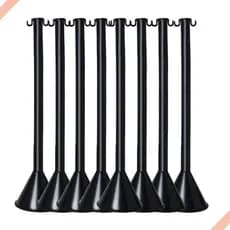 08 Pçs Organizador Filas Pedestal Postinho Preto Sinalização