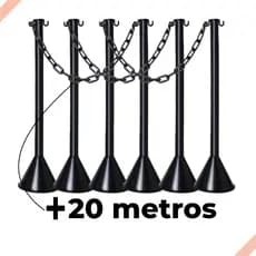 6 Pinos Organizador Fila Preto+20 Mt Corrente Elo Peq Preta