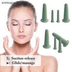 WIT Silicone Vácuo Cupping Massagem Frascos Anti Ventosas Faciais Rosto Ne Elevador Raspagem Da Pele Guasha Rugas WI