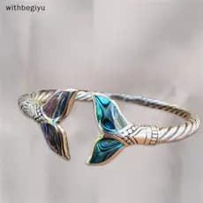 dfd Pulseira De Rabo De Sereia Colorida Bangle Bracelet For Women Men Retro Casal Ajustável Hip Hop Punk Party Aniversário Gift Jewelry
