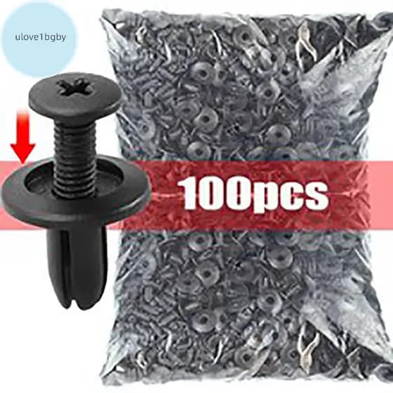 UloveBB 50/100pcs 8mm Rebites De Plástico Fixadores Parafuso Amortecedor De Carro Rebite Preto Clipes Para TRX680 TRX650