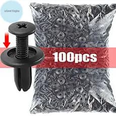 UloveBB 50/100pcs 8mm Rebites De Plástico Fixadores Parafuso Amortecedor De Carro Rebite Preto Clipes Para TRX680 TRX650