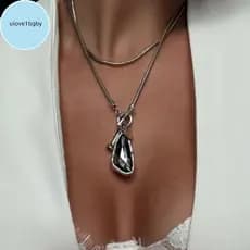 UloveBB Novo Longo Nelace Feminino Inverno Camisola Corrente Irregular Pingente De Cristal Encantos Gargantilha Para Mul