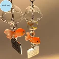 UloveBB Colorido Bead Phone Pingente Bonito Kawaii Chaveiro Bapa Estilo Peixinho Dourado BR